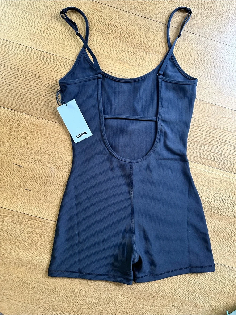 LDMA The Taylor Ribbed Romper in Black Size Medium NWT